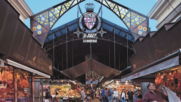 El mercado de la Boquería en Barcelona